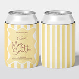 Personalised hens party stubby holder, Classic Stripe design, custom can cooler, The Cheers Co Australia, bachelorette