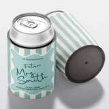 Personalised hens party stubby holder, Classic Stripe design, custom can cooler, The Cheers Co Australia, bachelorette