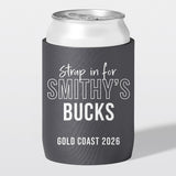 Personalised bucks party and bachelor party stubby holder, Legend design, The Cheers Co Australia