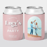 Personalised hens party stubby holder, Main Character design, custom can cooler, The Cheers Co Australia, bachelorette,