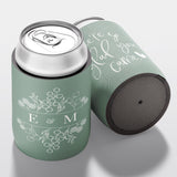Personalised wedding stubby holder, The Botanical design, multiple colours, The Cheers Co Australia, Garden, Floral, Rustic,