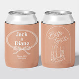 Personalised wedding stubby holder, The Knot design, multiple colours, The Cheers Co Australia, Rustic & Boho, Country