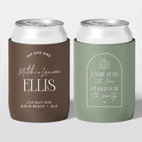 Personalised wedding stubby holder, The Statement design, multiple colours, The Cheers Co Australia,Coastal & Relaxed, Modern