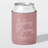Personalised wedding stubby holder, The Sweetheart design, The Cheers Co Australia, Rustic & Boho, Coastal & Relaxed, dusty