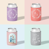 Personalised wedding stubby holder, The Wreath design, multiple colours, The Cheers Co Australia, Garden, Floral, Romance
