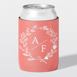 WePersonalised wedding stubby holder, The Wreath design, The Cheers Co Australia, peach, Garden & Floral, Timeless Romance