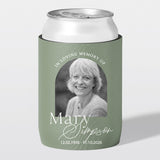 Personalised funeral stubby holder, Arch Frame design, memorial can cooler, The Cheers Co Australia