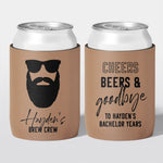 Personalised bucks party and bachelor party stubby holder, Brew Crew design, The Cheers Co Australia
