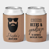 Personalised bucks party and bachelor party stubby holder, Brew Crew design, The Cheers Co Australia