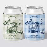 Personalised hens party stubby holder, Last Rodeo design, custom can cooler, The Cheers Co Australia, bachelorette