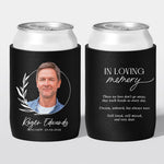 Personalised funeral stubby holder, Laurel Frame design, memorial can cooler, The Cheers Co Australia