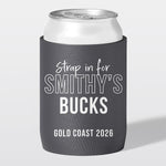 Personalised bucks party and bachelor party stubby holder, Legend design, The Cheers Co Australia