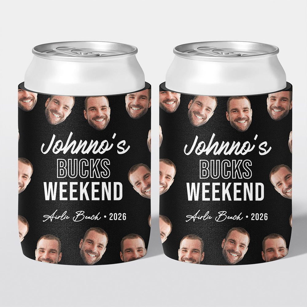 Personalised bucks party and bachelor party stubby holder, Mugshot design, The Cheers Co Australia