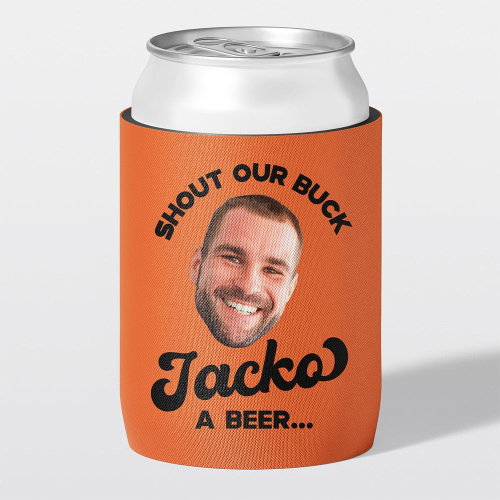 Personalised bucks party and bachelor party stubby holder, Shout Out design, The Cheers Co Australia