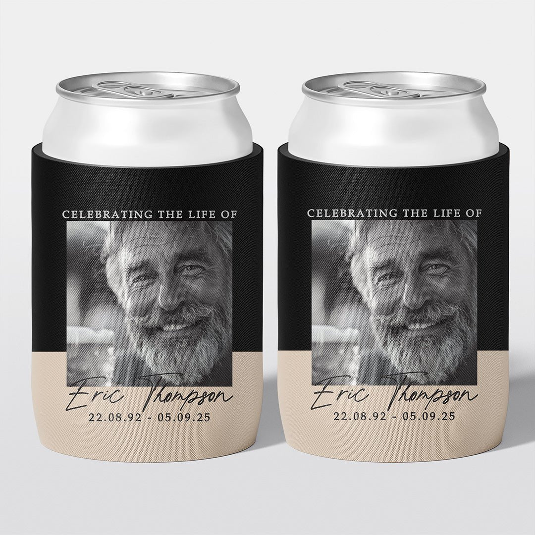 Square Frame - Funeral & Memorial Stubby Holders – Personalised - The Cheers Co.
