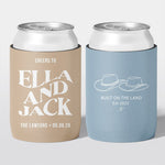 Personalised wedding stubby holder, The Block design, multiple colours, The Cheers Co Australia, Bold & Celebration