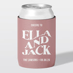 Personalised wedding stubby holder, The Block design, The Cheers Co Australia, dusty rose, Bold & Celebration