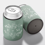 Personalised wedding stubby holder, The Botanical design, multiple colours, The Cheers Co Australia, Garden, Floral, Rustic,