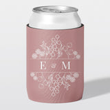 Personalised wedding stubby holder, The Botanical design, The Cheers Co Australia, dusty rose, Garden & Floral, Rustic & Boho