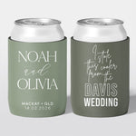 Personalised wedding stubby holder, The Capital design, multiple colours, The Cheers Co Australia, Coastal & Relaxed