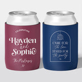 Personalised wedding stubby holder, The Celebration design, multiple colours, The Cheers Co Australia, Garden & Floral