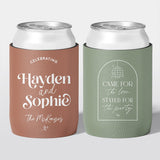 Personalised wedding stubby holder, The Celebration design, multiple colours, The Cheers Co Australia, Garden & Floral