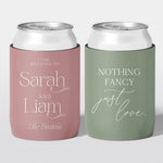 Personalised wedding stubby holder, The Classic design, multiple colours, The Cheers Co Australia