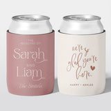 Personalised wedding stubby holder, The Classic design, multiple colours, The Cheers Co Australia
