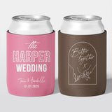 Personalised wedding stubby holder, The Editorial design, multiple colours, The Cheers Co Australia, Modern & Minimal, Bold