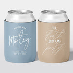 Personalised wedding stubby holder, The Flourish design, multiple colours, The Cheers Co Australia, Rustic & boho