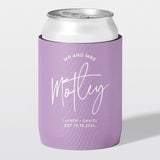 Personalised wedding stubby holder, The Flourish design, The Cheers Co Australia, Lilac, Rustic & Boho