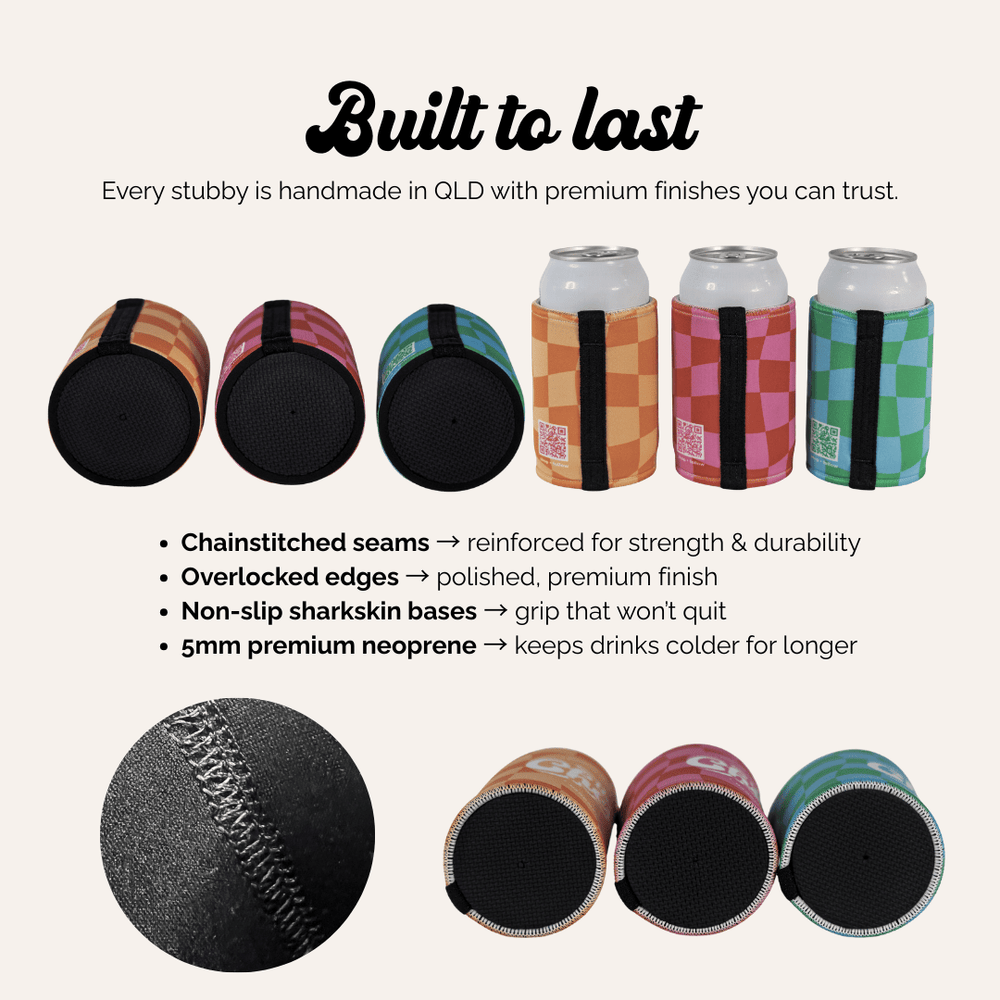 Wedding Stubby Styles, The Cheers Co. 5mm neoprene, australian made
