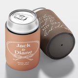 Personalised wedding stubby holder, The Knot design, multiple colours, The Cheers Co Australia, Rustic & Boho, Country