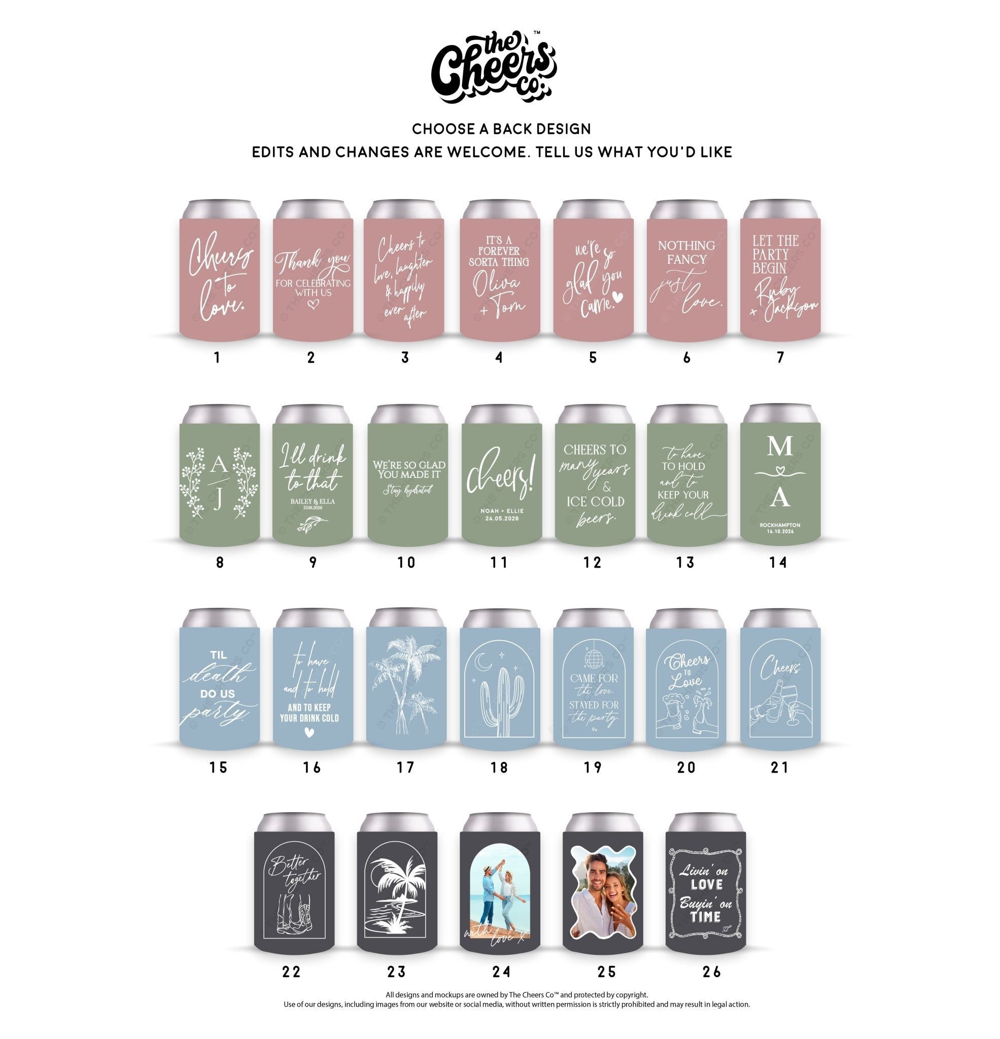 Wedding Stubby Holders - The Knot - The Cheers Co.