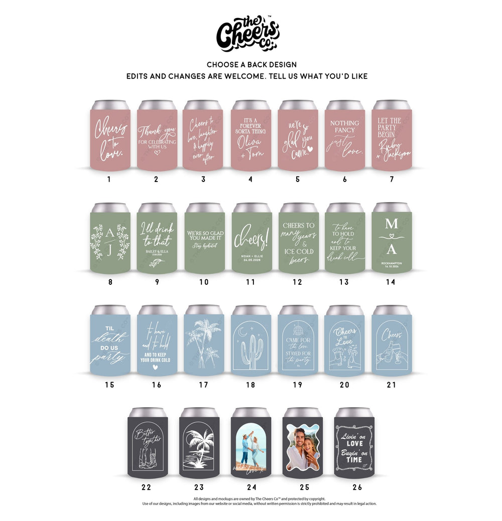 Wedding Stubby Holders - The Knot - The Cheers Co.