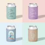 Personalised wedding stubby holder, The Signature design, multiple colours, The Cheers Co Australia