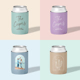 Personalised wedding stubby holder, The Signature design, multiple colours, The Cheers Co Australia