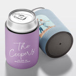 Personalised wedding stubby holder, The Signature design, multiple colours, The Cheers Co Australia