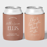 Personalised wedding stubby holder, The Statement design, multiple colours, The Cheers Co Australia,Coastal & Relaxed, Modern
