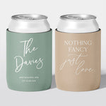 Personalised wedding stubby holder, The Surname design, multiple colours, The Cheers Co Australia, Timeless Romance