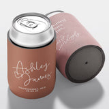 Personalised wedding stubby holder, The Sweetheart design, multiple colours, The Cheers Co Australia