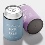Wedding stubby holder, The Wedding design, assorted colours, The Cheers Co